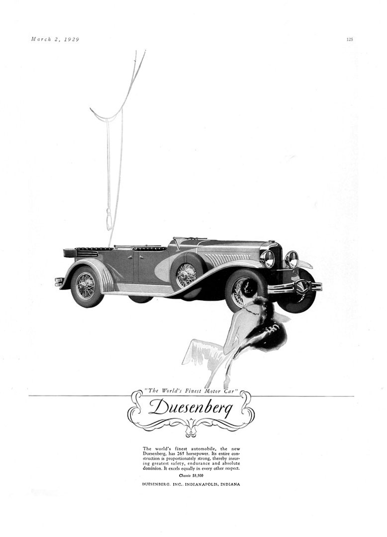 1929 Duesenberg Auto Advertising